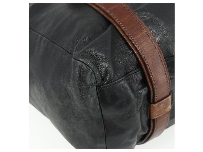 PRADA Tote Bag Leder Schwarz Silber Auth 178161 - Ansicht 9