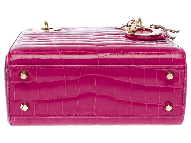Borsa Lady Dior Crocodile Rosa - 103491 - vista 11