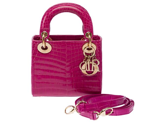 Borsa Lady Dior Crocodile Rosa - 103491 - vista 3
