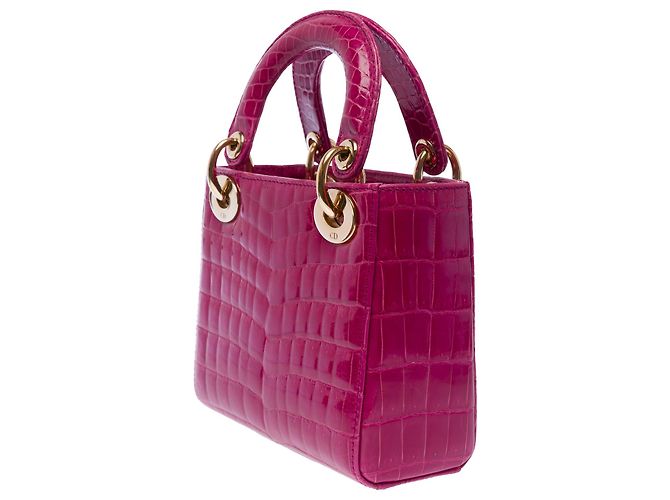Borsa Lady Dior Crocodile Rosa - 103491 - vista 6