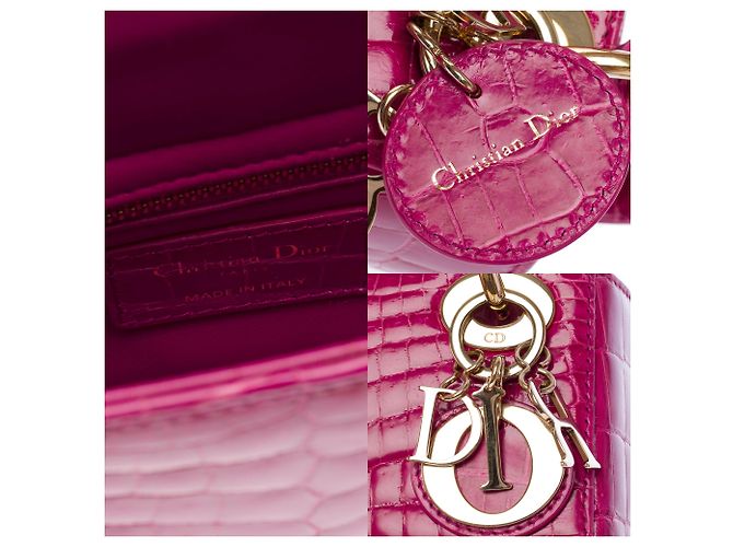 Borsa Lady Dior Crocodile Rosa - 103491 - vista 7
