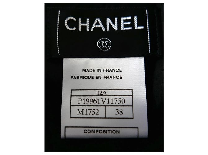 Chanel Mini gonna svasata in tweed con paillettes Fall 2002 Nero - vista 8