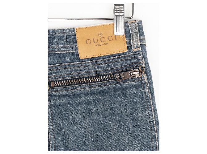 Gucci von Tom Ford SS02 Flared Sanded Bootcut Denim Jeans Blau - Ansicht 5