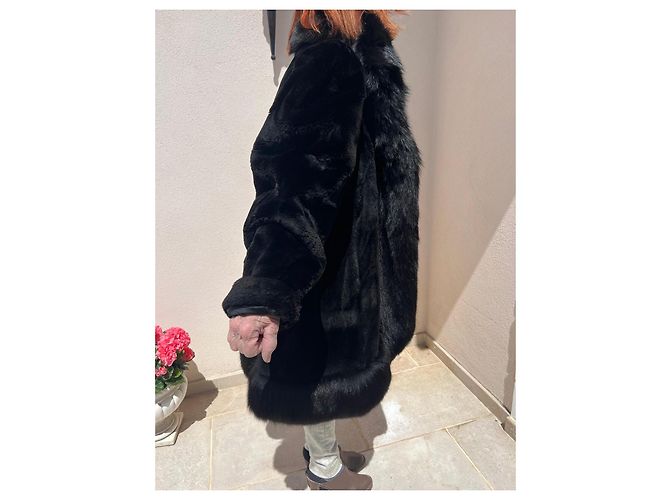 Casaco de pele de vison e raposa prateada Christian Dior Preto - vista 2