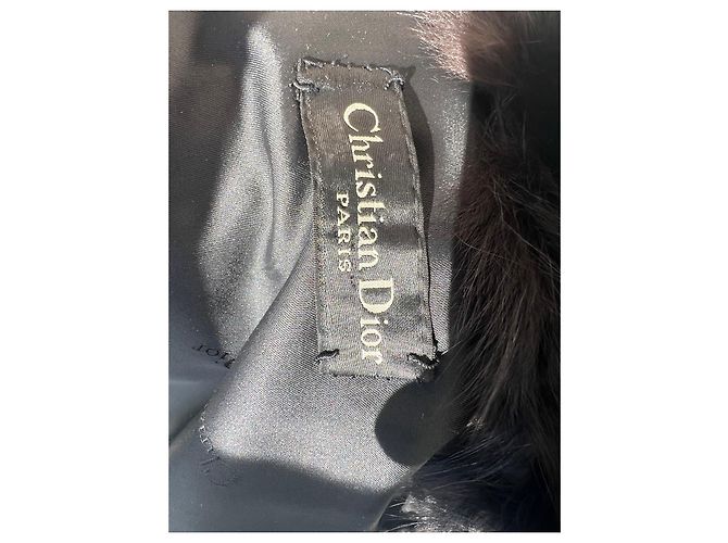 Casaco de pele de vison e raposa prateada Christian Dior Preto - vista 4