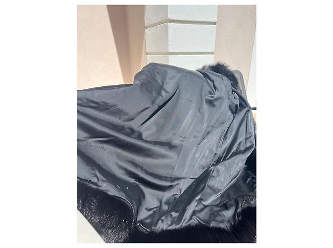 Casaco de pele de vison e raposa prateada Christian Dior Preto - vista 5