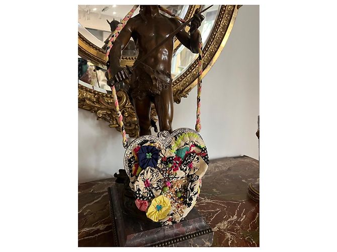 Christian Lacroix Herzförmige Handtasche Schwarz Pink Weiß Blau Mehrfarben Grün Gelb - Ansicht 2