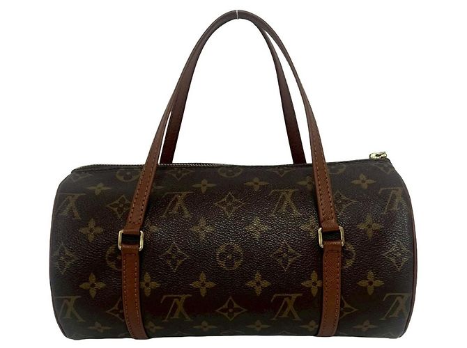 Louis Vuitton Papillon Mini Boston Tasche aus Leder Braun - Ansicht 3