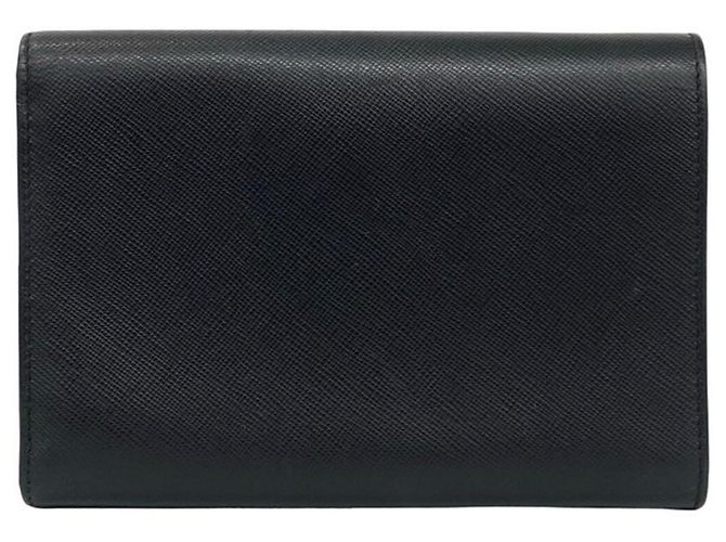 Prada Tri-Fold Wallet aus schwarzem Saffiano-Leder - Ansicht 2