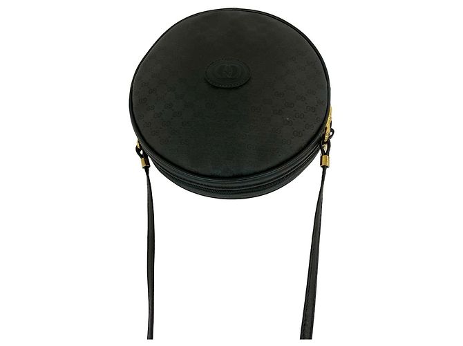 Gucci Vintage Micro GG Logo Leder Schultertasche Schwarz - Ansicht 4