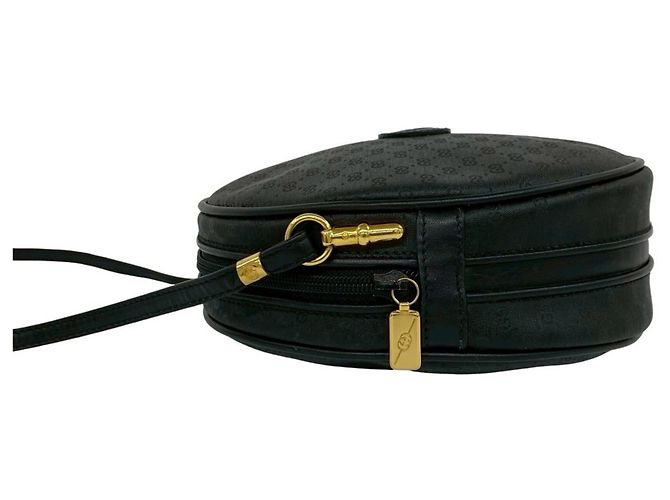 Gucci Vintage Micro GG Logo Leder Schultertasche Schwarz - Ansicht 5