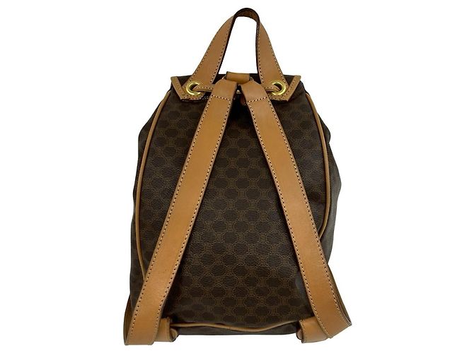 Céline Celine Vintage Macadam Blazon Triomphe Leder Rucksack Braun - Ansicht 3