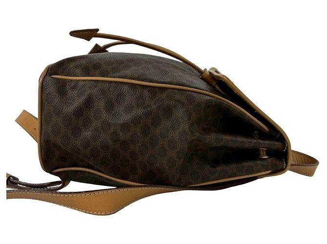 Céline Celine Vintage Macadam Blazon Triomphe Leder Rucksack Braun - Ansicht 6