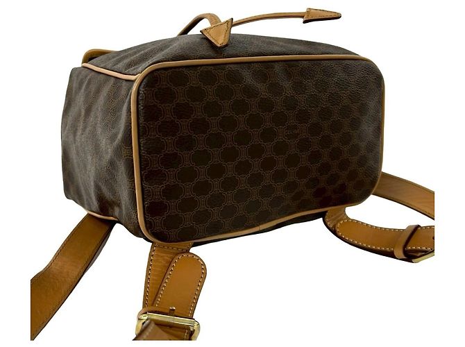 Céline Celine Vintage Macadam Blazon Triomphe Leder Rucksack Braun - Ansicht 7