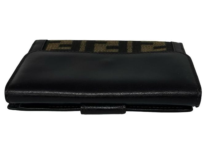 Fendi Vintage Zucca FF Pattern Bi-Fold Wallet Brown Black - view 3