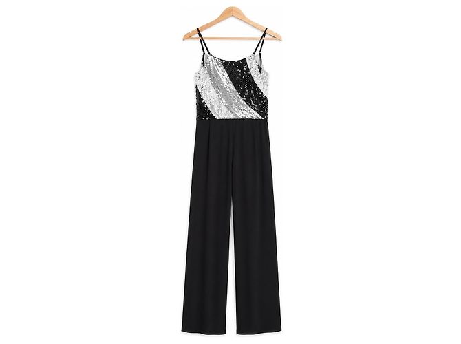 Mono American Retro con lentejuelas Negro Metálico - vista 2