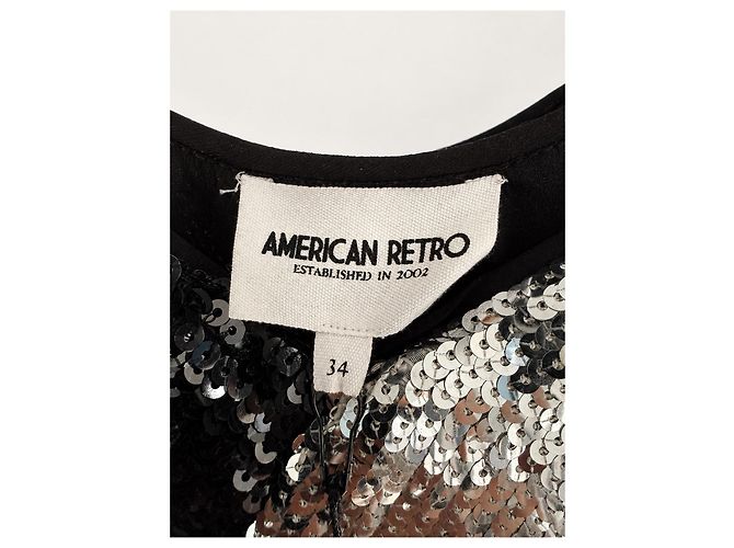 Mono American Retro con lentejuelas Negro Metálico - vista 5
