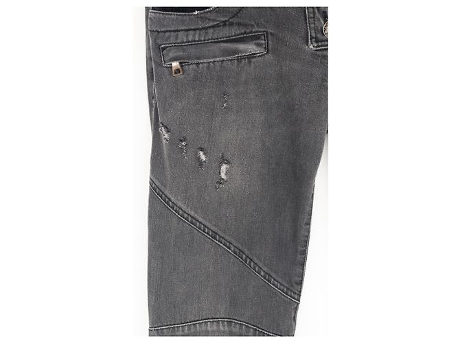 Balmain by Decarnin AW10 Flared Napoleon Biker Denim Jeans - vista 4