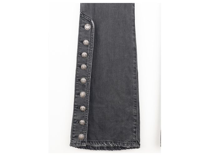 Balmain by Decarnin AW10 Flared Napoleon Biker Denim Jeans - vista 5