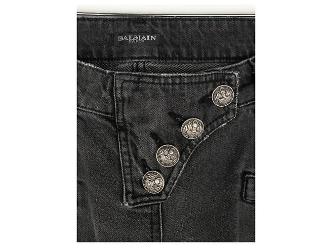 Balmain by Decarnin AW10 Flared Napoleon Biker Denim Jeans - vista 7
