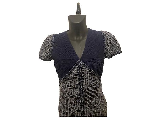 Abito in tweed blu Chanel - vista 3