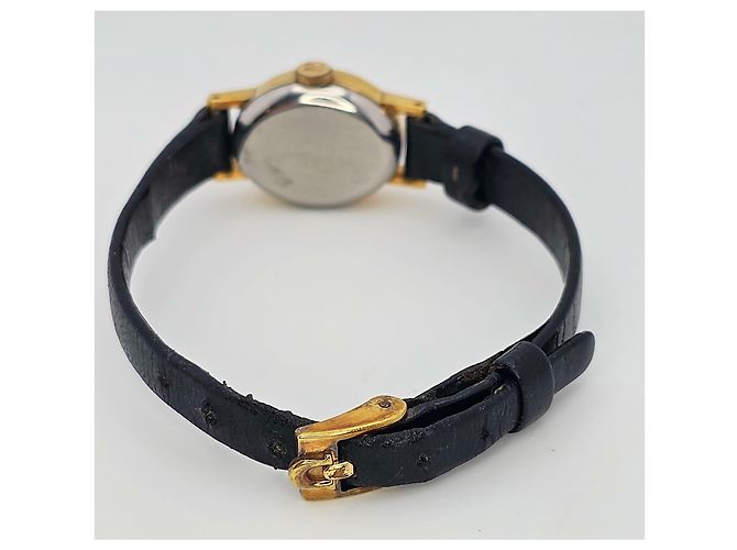 Omega De Ville vergoldete Damenuhr Schwarz Golden - Ansicht 5