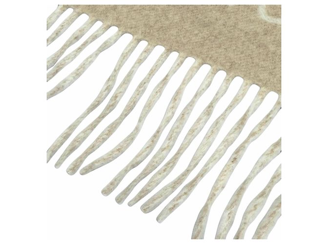 Stola in cashmere e pelliccia di visone beige Louis Vuitton - vista 7