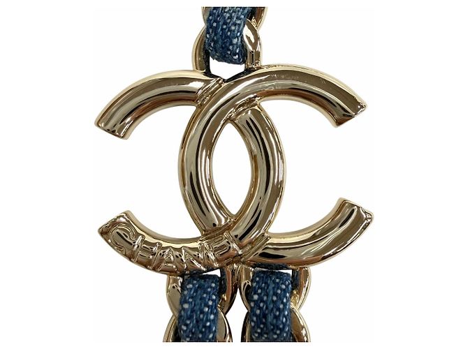 Collana a Doppia Catena con Logo Coco di Chanel Blu - vista 4