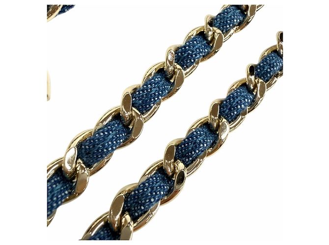 Collana a Doppia Catena con Logo Coco di Chanel Blu - vista 5