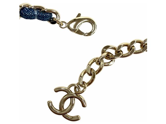 Collana a Doppia Catena con Logo Coco di Chanel Blu - vista 6