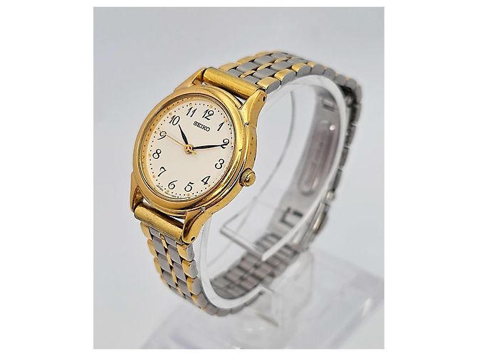 Reloj Seiko Quartz Mujer Dorado Plata - vista 4