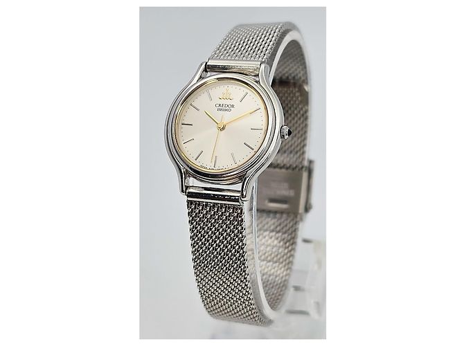 Seiko Credor Quarz Uhr - Edelstahl Silber - Ansicht 2