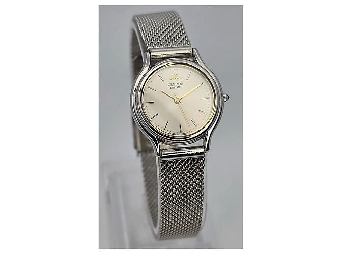 Seiko Credor Quarz Uhr - Edelstahl Silber - Ansicht 3