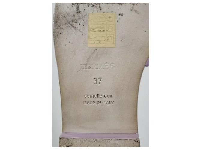Hermès Sandali Oran in pelle Epsom Porpora - vista 12
