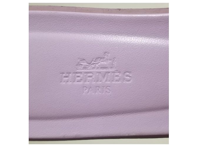 Hermès Sandali Oran in pelle Epsom Porpora - vista 7