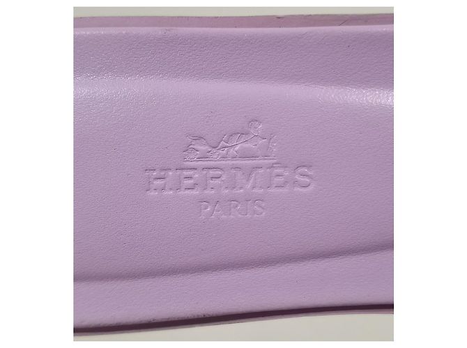 Hermès Sandali Oran in pelle Epsom Porpora - vista 8