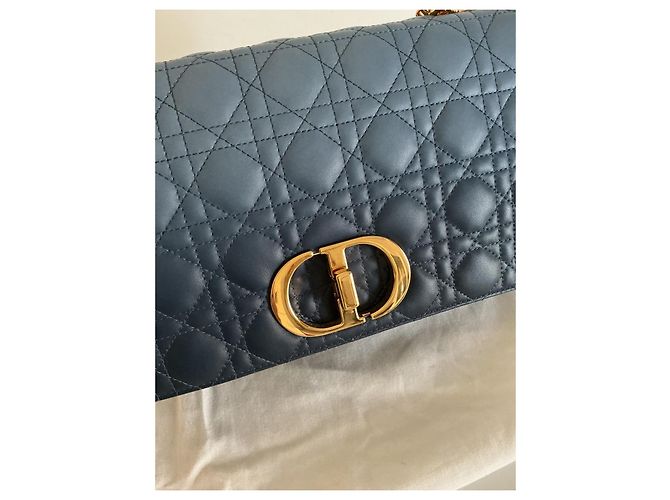 Borsa Dior Caro in pelle blu degradé - vista 11