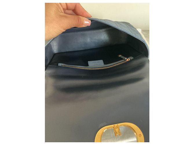 Borsa Dior Caro in pelle blu degradé - vista 13
