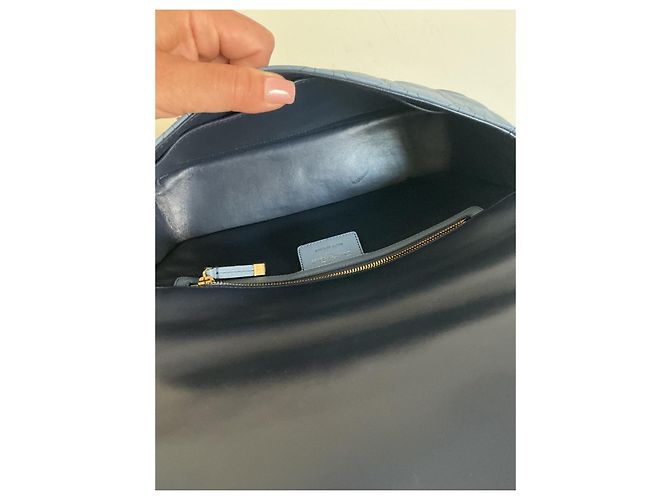 Borsa Dior Caro in pelle blu degradé - vista 16