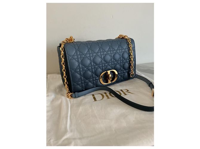 Borsa Dior Caro in pelle blu degradé - vista 2