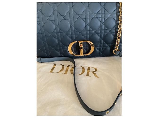Borsa Dior Caro in pelle blu degradé - vista 5