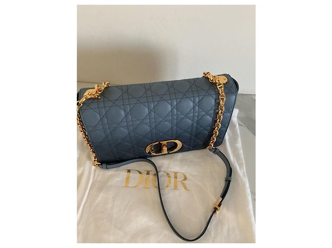 Borsa Dior Caro in pelle blu degradé - vista 6