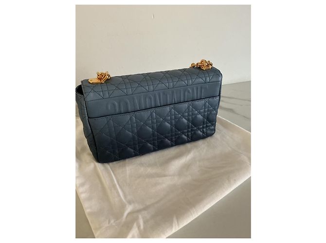 Borsa Dior Caro in pelle blu degradé - vista 8