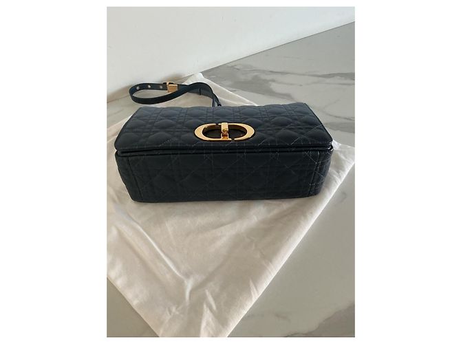 Borsa Dior Caro in pelle blu degradé - vista 9
