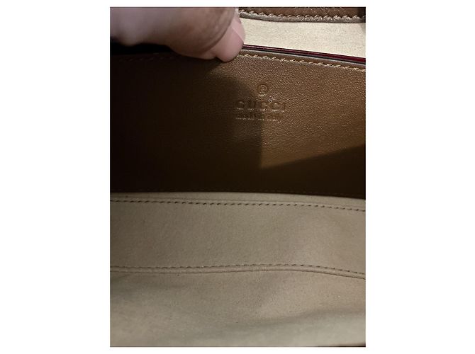 Gucci Borsa Padlock in tela GG Supreme e pelle Marrone Beige - vista 10