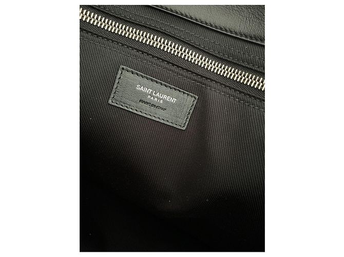 Saint Laurent Rive Gauche Borsa Tote in Pelle Nera Nero - vista 13