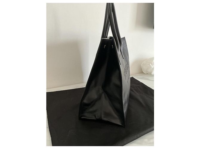 Saint Laurent Rive Gauche Borsa Tote in Pelle Nera Nero - vista 5