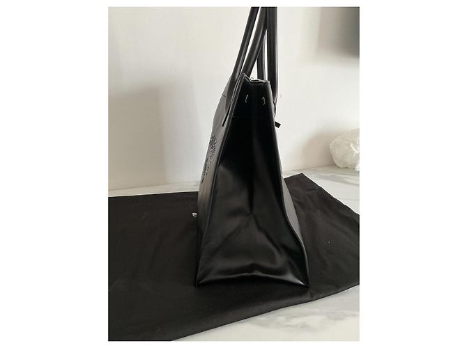 Saint Laurent Rive Gauche Borsa Tote in Pelle Nera Nero - vista 7