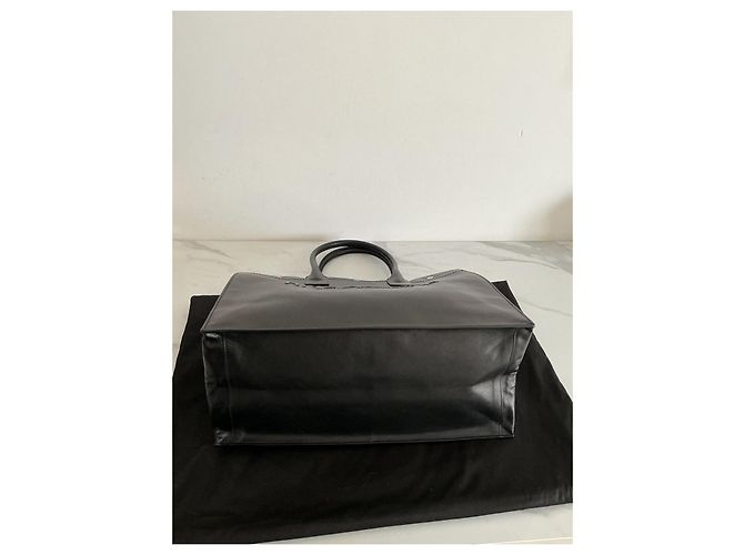 Saint Laurent Rive Gauche Borsa Tote in Pelle Nera Nero - vista 8