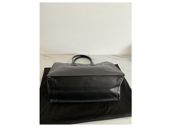 Saint Laurent Rive Gauche Borsa Tote in Pelle Nera Nero - vista 9